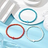 3Pcs 3 Colors Synthetic Turquoise Beaded Stretch Bracelets Sets for Women BJEW-JB11165-2