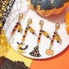 Halloween Theme Alloy Enamel Pendant Decorations HJEW-MZ00060-2