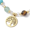 2Pcs Chakra 304 Stainless Steel Charm Bracelets BJEW-JB12564-01-4