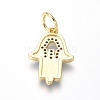 Brass Micro Pave Cubic Zirconia Pendants KK-G374-20G-3