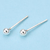 925 Sterling Silver Round Ball Stud Earrings STER-T005-01C-2