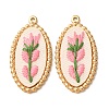 304 Stainless Steel & Cloth Embroidered Pendants FB-CBAFBAF-11G-02-1
