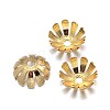 Multi-Petal Flower Brass Bead Caps KK-F0317-05G-NR-1