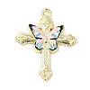 Light Gold Plated Alloy Enamel Pendants ENAM-L041-04B-1