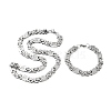 Anti-Tarnish 201 Stainless Steel Oval Link Chain Necklace & Bracelets Set SJEW-G083-08P-1