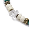 Chip Natural Quartz Crystal & Synthetic Turquoise Braided Beaded Bracelets BJEW-JB11018-3