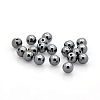 Half Drilled Round Non-magnetic Synthetic Hematite Beads G-P061-19-1