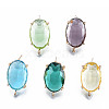 Transparent K9 Glass Stud Earring Findings GLAA-N038-47-1