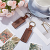 Gorgecraft 2Pcs 2 Styles Word His Only/His Queen Engraved Wooden with Leather Keychain WOOD-GF0001-81-4