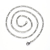 304 Stainless Steel Figaro Chain Necklaces NJEW-S420-003C-P-2