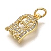 Rack Plating Brass Micro Pave Cubic Zirconia Charms KK-I720-15G-2