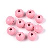 Spray Painted Round Natural Schima Wood Beads WOOD-A018-8mm-06-1