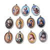 304 Stainless Steel Printed Religion Pendants STAS-G387-03P-1
