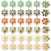 30Pcs 6 Colors Light Gold Tone Alloy Enamel Beads ENAM-YW0008-31-1