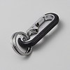 Oval Alloy Keychain Clasps with Double Rings FIND-YWC0011-02A-2