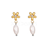 Elegant Stainless Steel Earrings with Natural Pearls for Daily Wear GE0361-1-1