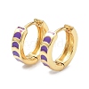 Brass Enamel Hoop Earrings KK-P205-20G-2