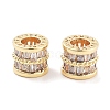 Brass Micro Pave Clear Cubic Zirconia Beads KK-P271-43G-B-1