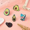 5Pcs 5 Style Avocado Enamel Pins JEWB-SZ0001-72-5