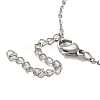 Heart 304 Stainless Steel Rhinestone Pendant Necklaces & Bracelets & Stud Earrings Sets for Women SJEW-C004-06P-3