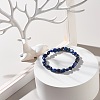 Natural Lapis Lazuli Nuggets Beads Stretch Bracelet BJEW-JB07144-03-2