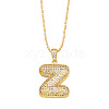 Brass Micro Pave Cubic Zirconia Pendant Necklaces PW-WG99827-26-1