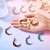 10Pcs Moon Alloy Natural & Synthetic Gemstone Pendants PALLOY-TAC0147-7
