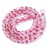 Frosted Spray Painted Glass Beads Strands GLAA-N035-03B-C04-2