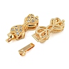 Bowknot Brass Micro Pave Clear Cubic Zirconia Box Clasps KK-N254-99G-2