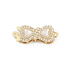 Brass Micro Pave Clear Cubic Zirconia Box Clasps KK-U051-01G-02-1