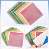 50 Sheets 10 Colors Adhesive Glitter Origami Paper DIY-WH0491-86-6