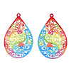 Spray Painted 430 Stainless Steel Filigree Pendants STAS-TAC0004-57D-1