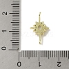 Brass Pave Clear Cubic Zirconia Star Links Connector Charms KK-K371-06G-3