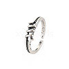 Stripe Hollow Open Cuff Ring RJEW-S038-204-3