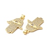 Rack Plating Brass Micro Pave Cubic Zirconia Pendants KK-B068-07G-3