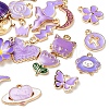 25Pcs 25 Style Light Gold Alloy Enamel Pendants ENAM-YW0001-78-4