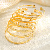 7Pcs 7 Styles Alloy Cuff Bangles for Women FS-WGE4796-01-4