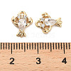 Brass Micro Pave Clear Cubic Zirconia Charms X-KK-C054-11G-3