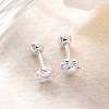 S999 Fine Silver Stud Earrings EJEW-F356-06S-5