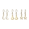 3 Pair 3 Style 304 Stainless Steel Dangle Earrings EJEW-JE05494-02-1