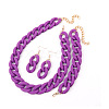 Acrylic Curb Chain Chain Necklaces & Dangle Earrings & Bracelets Sets FS-WGA399B-22-1