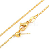 1mm Rack Plating Brass Column Link Chain Adjustable Slider Necklaces for Women Men MAK-L044-53G-1