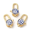 Brass Enamel Lobster Claw Clasps KK-K385-016G-2