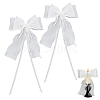 Bowknot Polyester Gauze with Plastic Pearl Curtain Holdback AJEW-WH0314-541-1