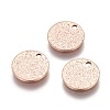 Ion Plating(IP) 304 Stainless Steel Textured Pendants STAS-I098-01-10mm-RG-3