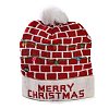 LED Light Up Christmas Acrylic Fibers Yarn Cuffed Beanies Cap AJEW-F063-03-4