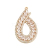 Brass Micro Pave Cubic Zirconia with Glass Pendants KK-Q026-18G-1