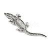 Alloy Rhinestones Alligator Brooches JEWB-S022-07A-3