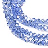 Electroplate Transparent Glass Beads Strands GL-CBA7A17-01A-06-2