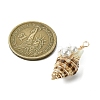 Natural Scallop Shell & Round Shell Pearl Pendants PALLOY-TA00197-02-2